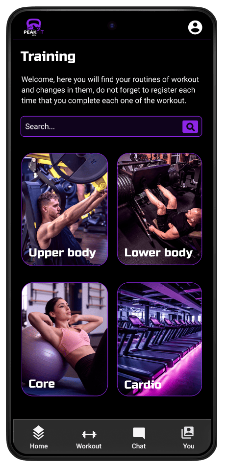 PeakFit App - página training