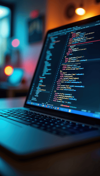 Computadora portátil con código
